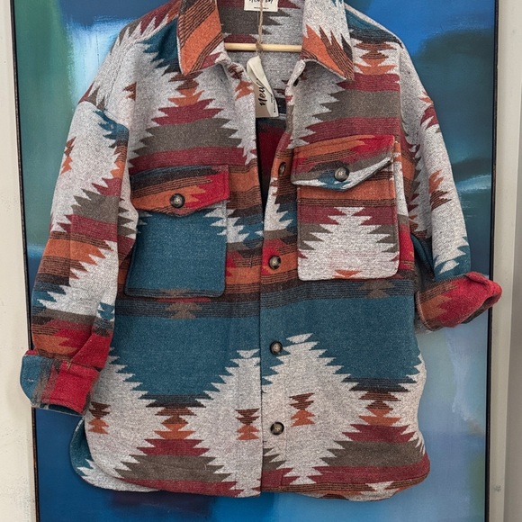 Aztec Patterned Utility Jacket - Picture 1 of 8